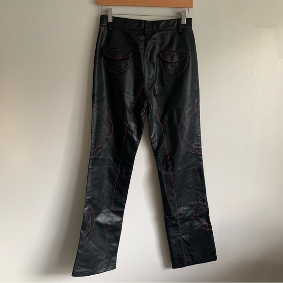 THE KRIPT set Kalki Leather Pants and Kamina sweater black red matrix - Picture 9 of 16